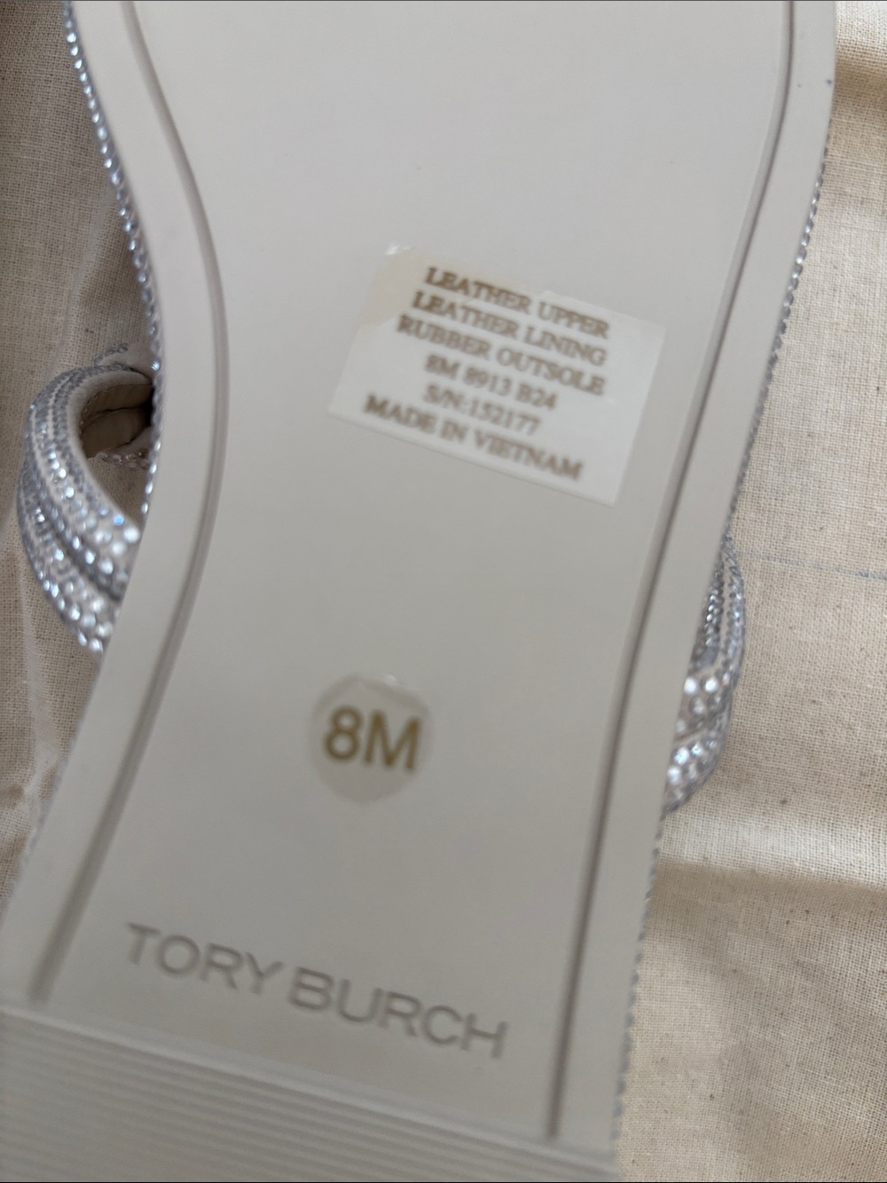Tory Burch Miller Knotted Pave Embellished Crystal/Suede w/dustbag NIB - Picture 7 of 14